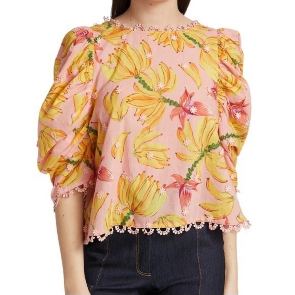 Farm Rio Banana Taste Cotton Blouse
